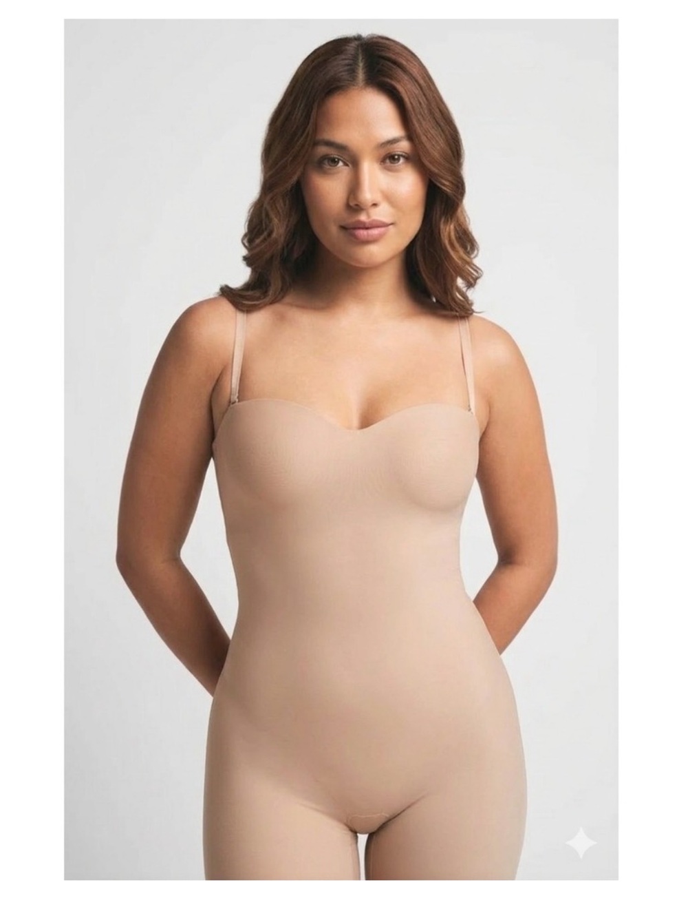SKIMS Body Core Sculpt Underwire MID THIGH BODYSUIT Tan clay large